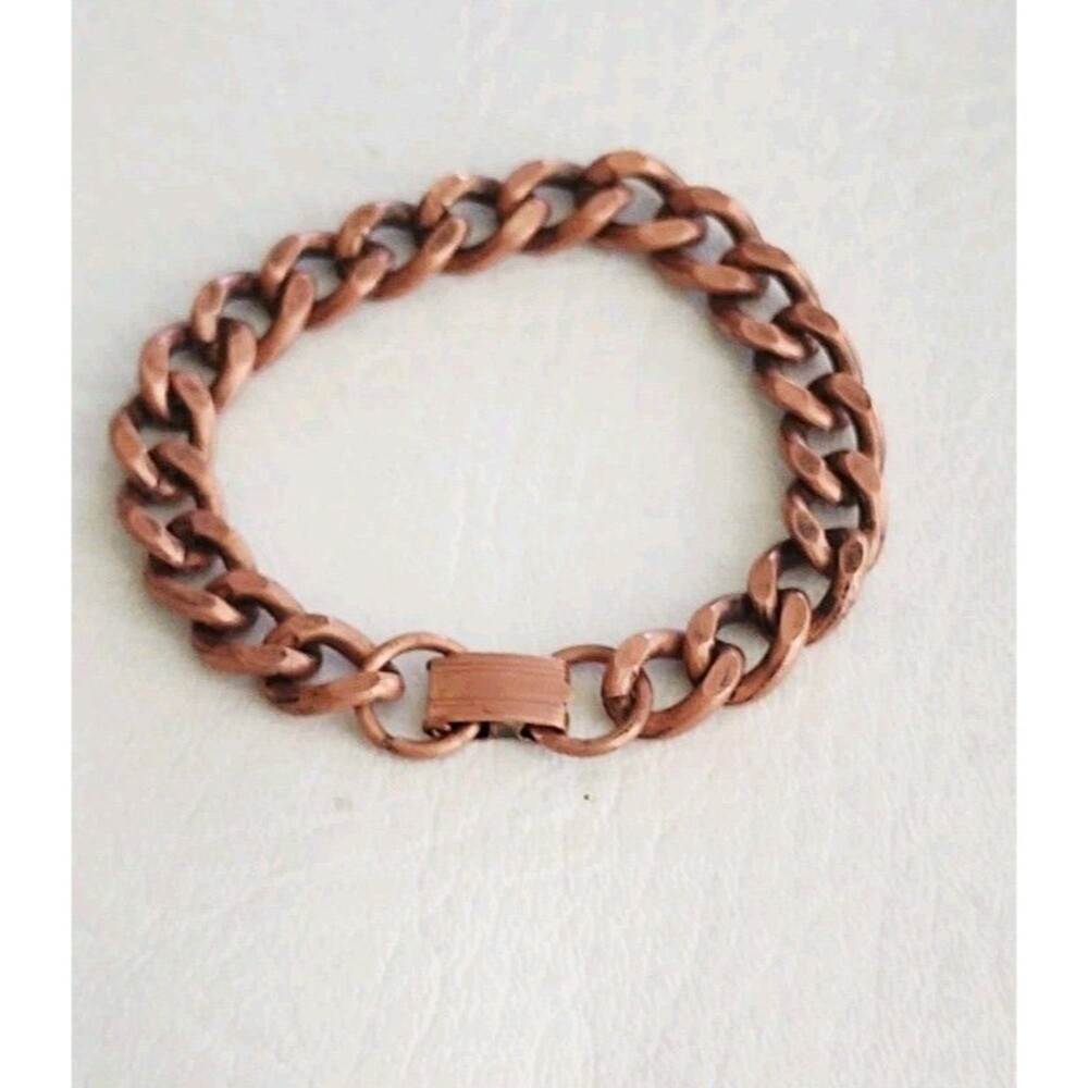 Vintage Cuban Link Solid Copper Bracelet 7"  28g
